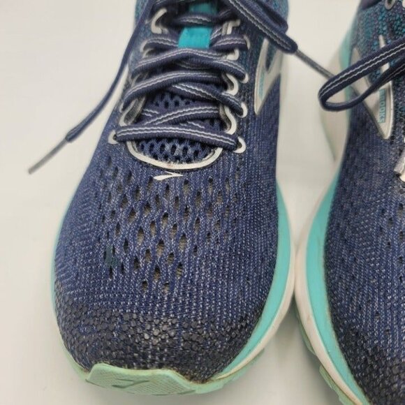 Brooks Ghost 11 Women’s Running Shoe Size 8.5  Navy/Aqua/Grey - Picture 3 of 12